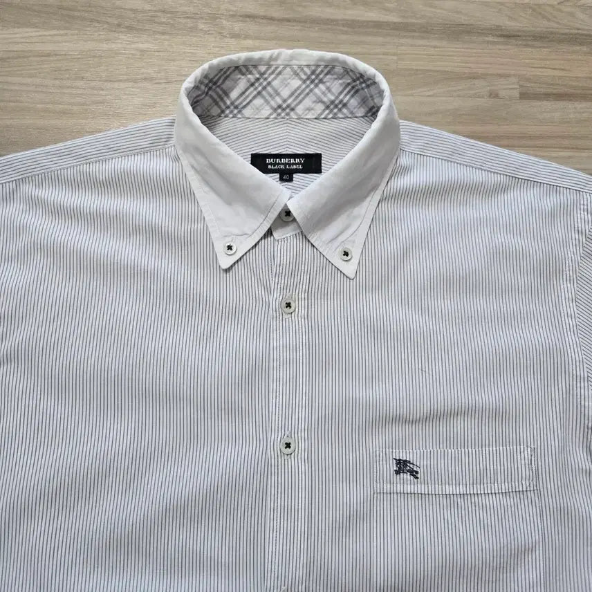 [BUNJANG] Burberry Black Label Striped Long Sleeve Shirt / 90~95) 버버리 블랙라벨 스트라이프 긴팔 셔츠