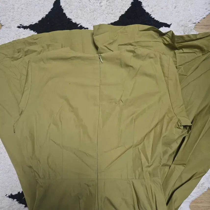 [BUNJANG] Khaki Flare Belt Dress / 카키색 플레어 벨트 원피스