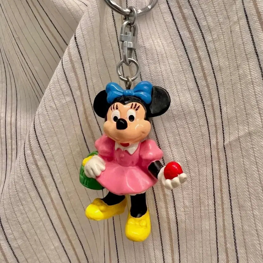[BUNJANG] Disney Mini Mouse Vintage Toy Keychain Figure / 디즈니 키링 미니마우스 빈티지 토이 열쇠고리 피규어 피크닉 소풍 피규어