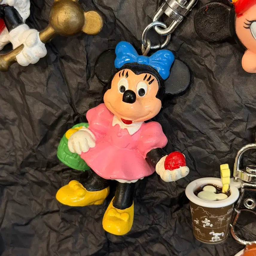 [BUNJANG] Disney Mini Mouse Vintage Toy Keychain Figure / 디즈니 키링 미니마우스 빈티지 토이 열쇠고리 피규어 피크닉 소풍 피규어