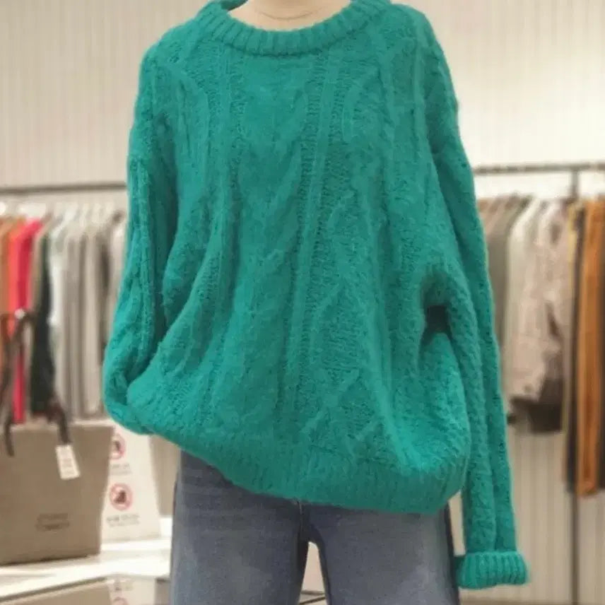 [BUNJANG] Studio Tomboy Mohair Cable Knit Sweater / 스튜디오 톰보이 모헤어 꽈배기 니트
