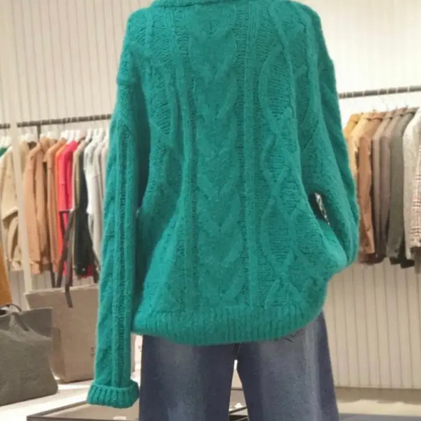 [BUNJANG] Studio Tomboy Mohair Cable Knit Sweater / 스튜디오 톰보이 모헤어 꽈배기 니트