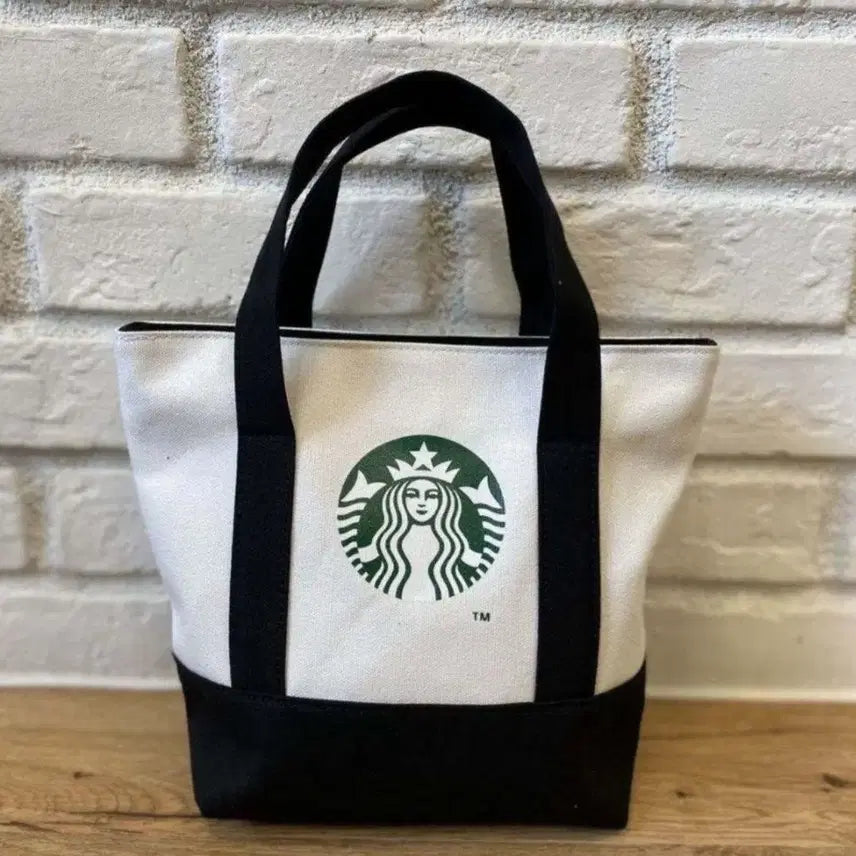 [BUNJANG] Starbucks Mini Canvas Shoulder Bag - Black / 스타벅스 미니 에코백 캔버스 숄더백 데일리백 가방 <블랙>