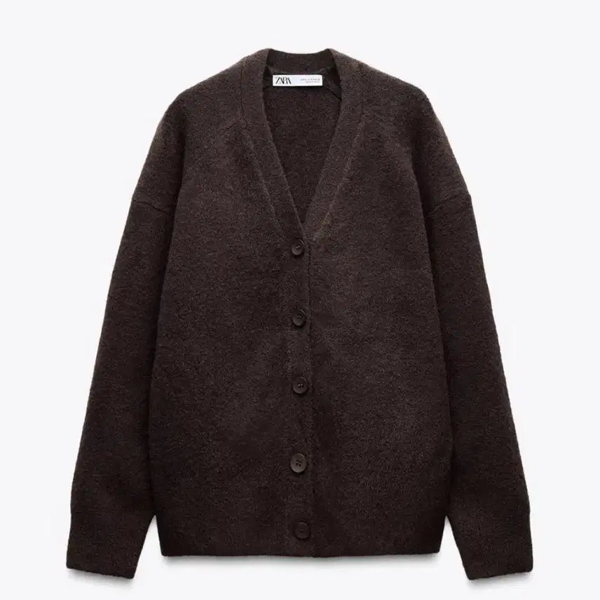 [BUNJANG] Zara Soft Plain Knit Jacket Brown S / zara 자라 소프트 플레인 니트 재킷 5536209