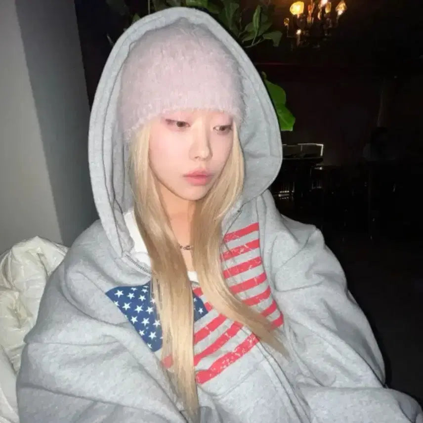 [BUNJANG] Non-Collision Grey Hooded Zip-up American Eagle Hoodie / [원가 63,200] 논콜멘션 그레이 후드집업 아메리칸 에이블리 지그재그