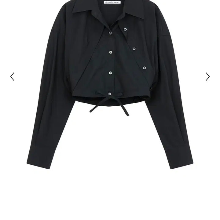 [SOLD OUT] [XS] 알렉산더왕 알왕 더블 레이어드 크롭 셔츠 블랙