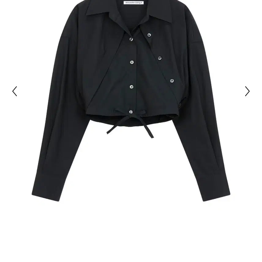 [SOLD OUT] [XS] 알렉산더왕 알왕 더블 레이어드 크롭 셔츠 블랙