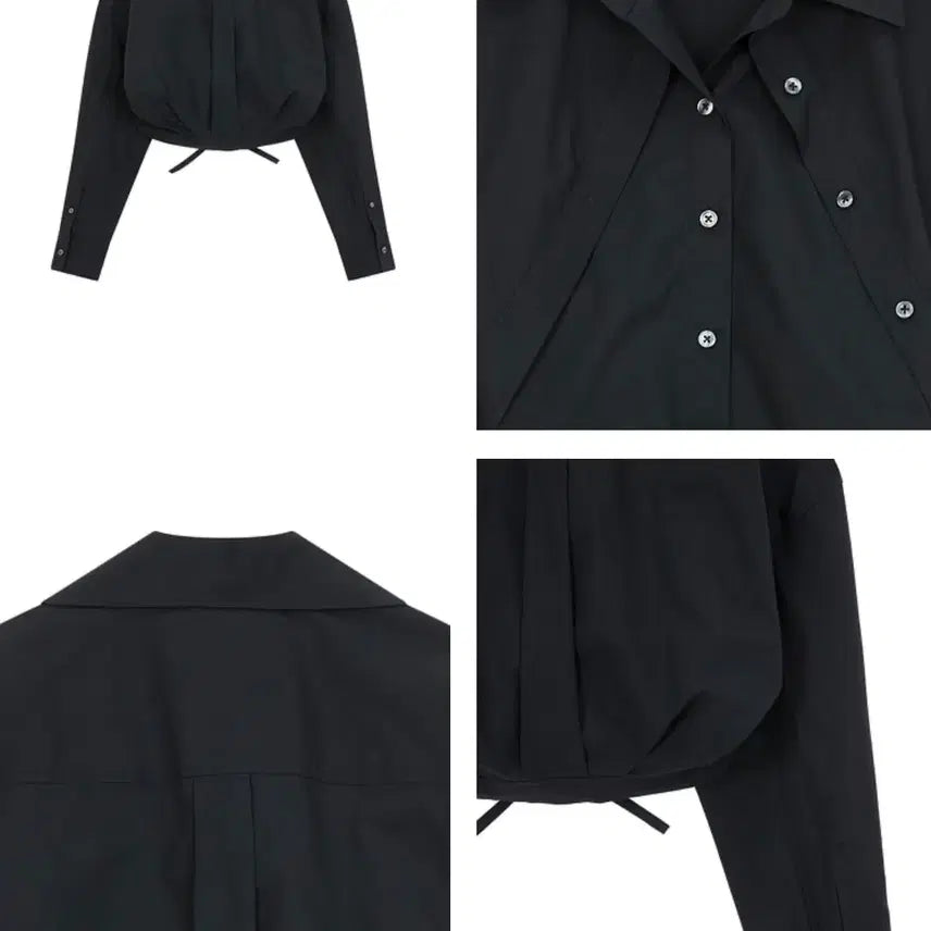 [SOLD OUT] [XS] 알렉산더왕 알왕 더블 레이어드 크롭 셔츠 블랙