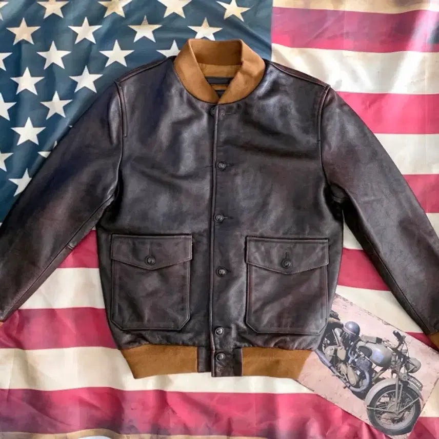 [BUNJANG] A1 Flying Cowhide Leather Jacket / A1플라잉소가죽자켓