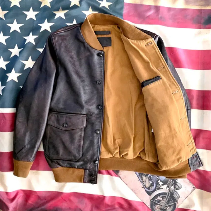 [BUNJANG] A1 Flying Cowhide Leather Jacket / A1플라잉소가죽자켓