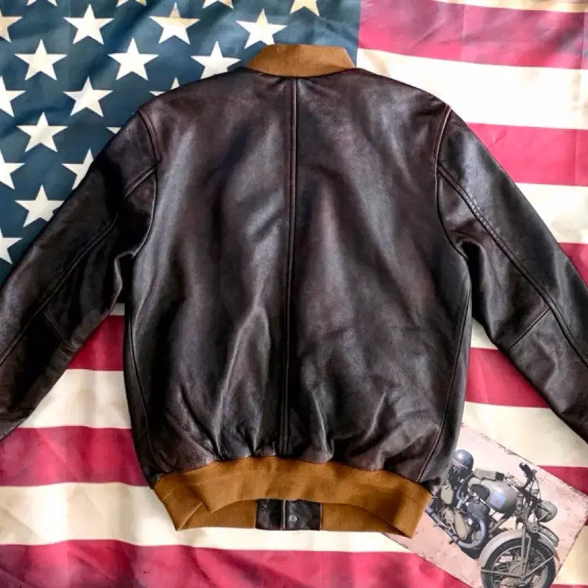 [BUNJANG] A1 Flying Cowhide Leather Jacket / A1플라잉소가죽자켓
