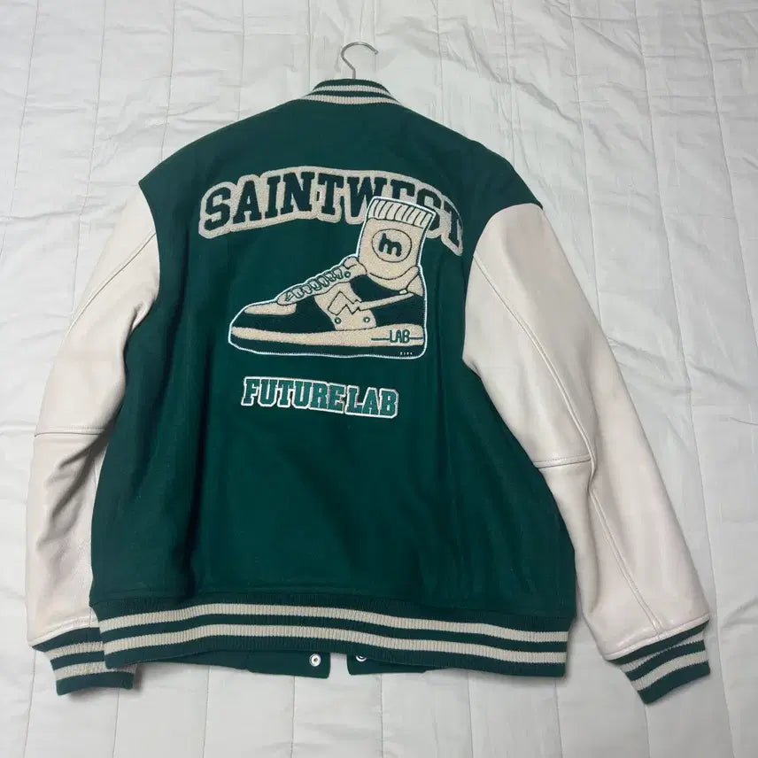 [BUNJANG] Future Lab Varsity Jacket Green (Size 50) / 퓨처랩 바시티자켓 그린 50사이즈