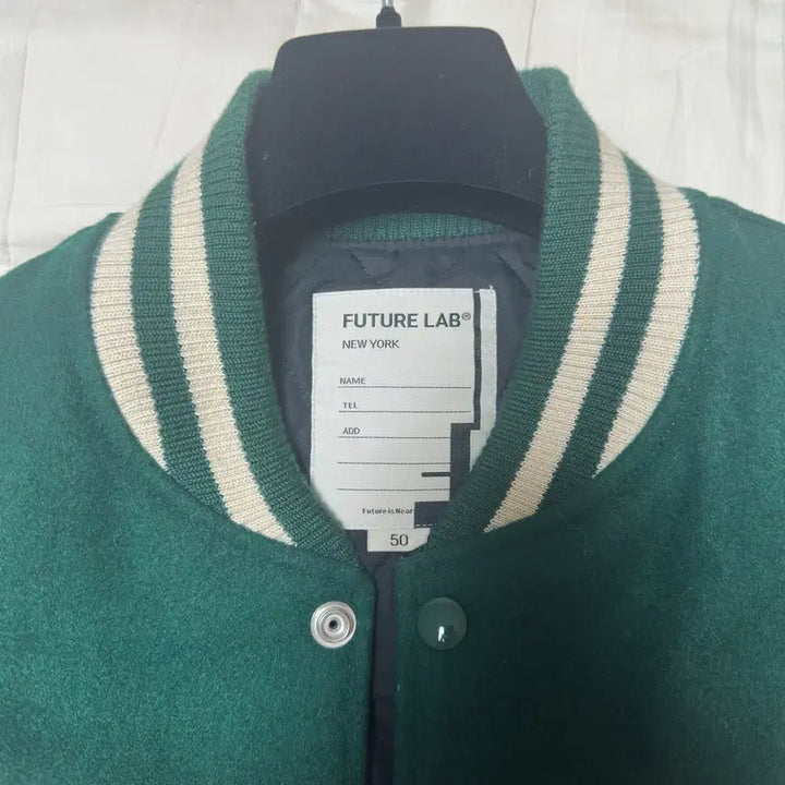 [BUNJANG] Future Lab Varsity Jacket Green (Size 50) / 퓨처랩 바시티자켓 그린 50사이즈