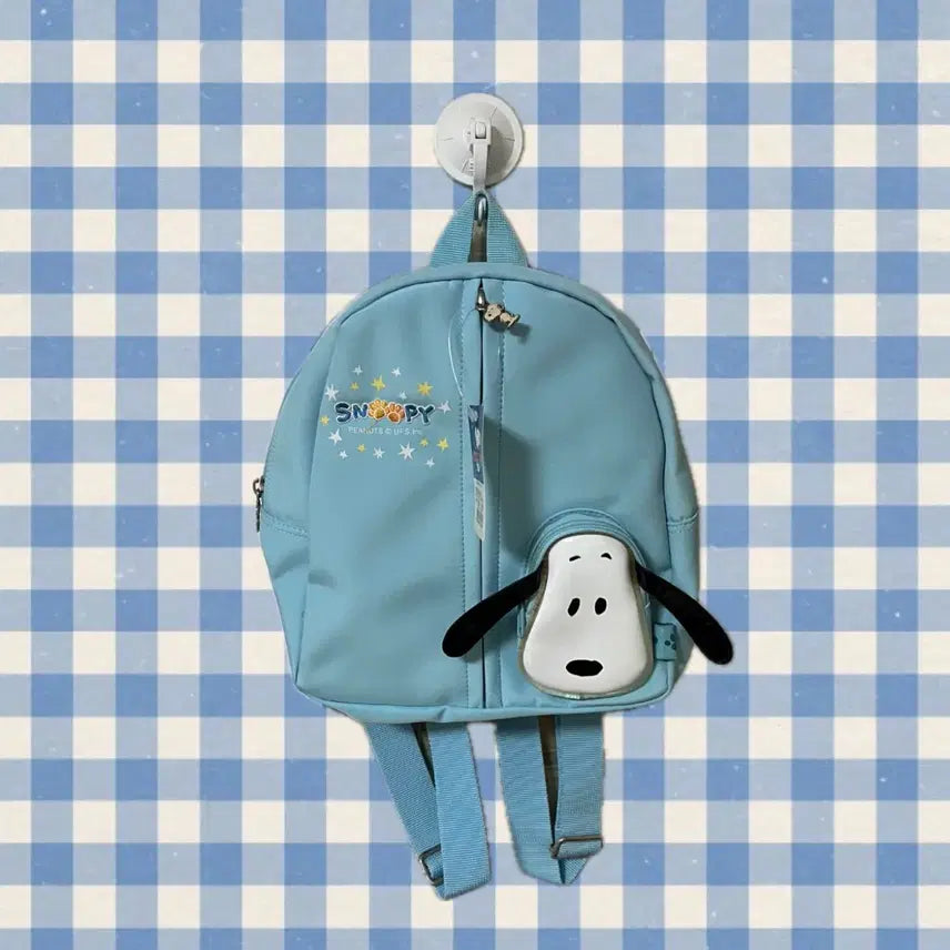 [BUNJANG] Peanuts Snoopy Sky Blue Mini Backpack / 고전문구 Peanuts 피너츠 스누피 하늘색 미니 가방 백팩 유치원 가방