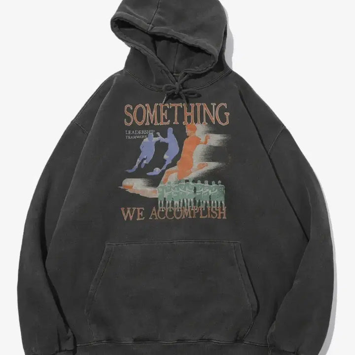 [BUNJANG] Compagno Team Work Pigment Hoodie Smoke Black / 꼼파뇨 [기모] TEAM WORK 피그먼트 후드티 스모크블랙
