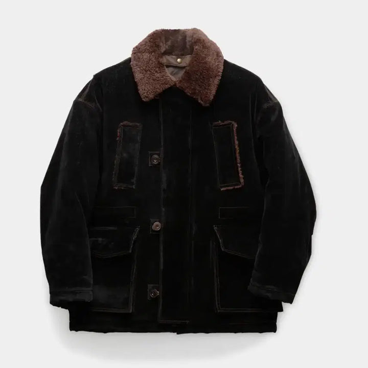 [BUNJANG] Cour Velvet Denim Padded Hunting Jacket Washed Black L / 쿠어 벨벳 데님 패디드 헌팅 자켓 워시드 블랙 L 새상품