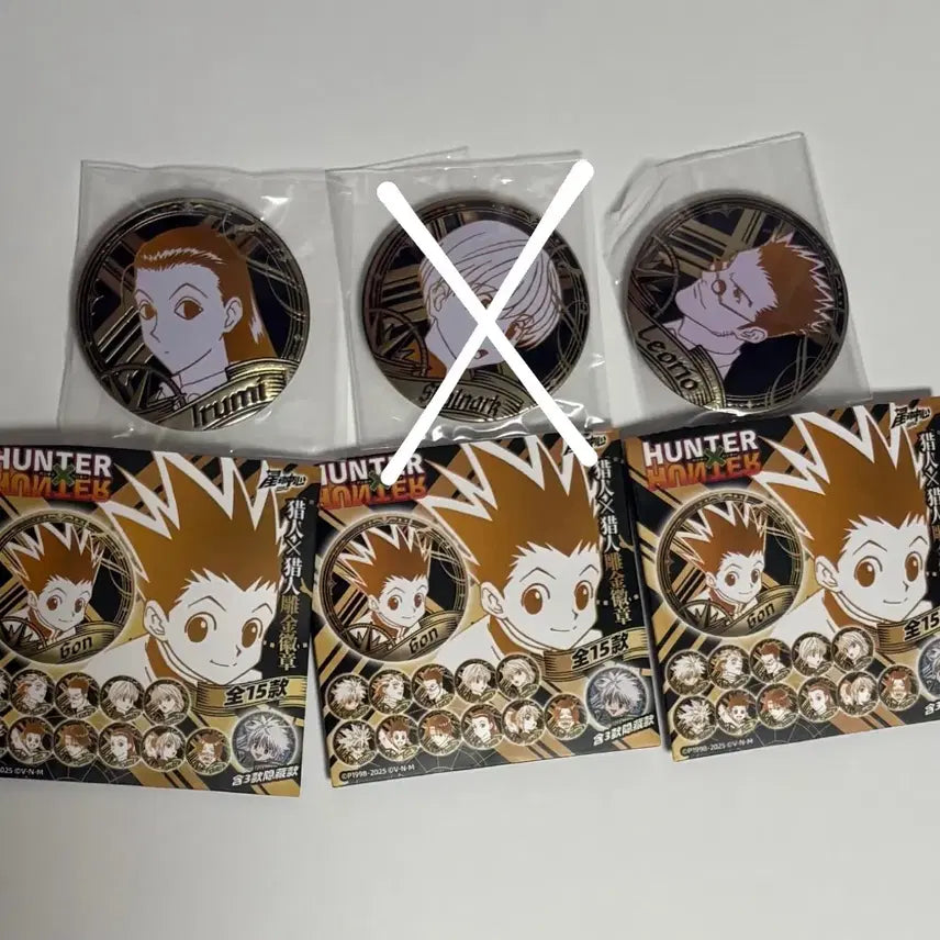 [BUNJANG] Hunter x Hunter Gold Leaf Can Badge Set / 미개봉) 헌터헌터 금박 캔뱃지 세트