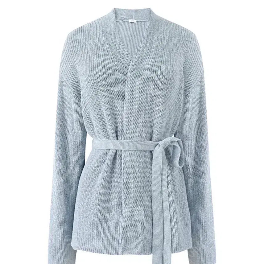 [BUNJANG] SIEHMELLO Linen Belted Cardigan Navy / 시에 멜로 리넨 벨티드 가디건 네이비