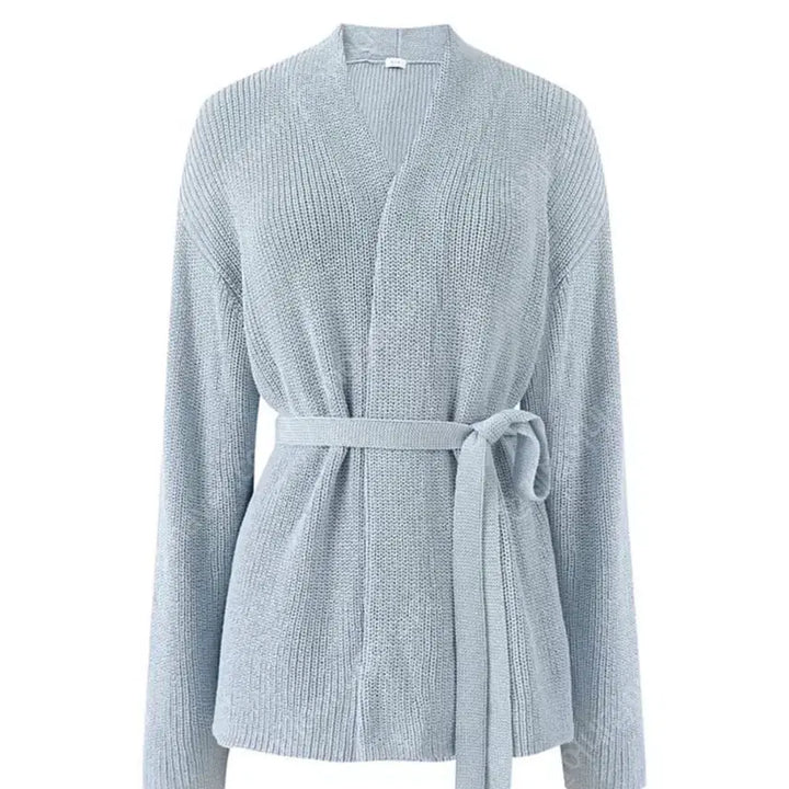 [BUNJANG] SIEHMELLO Linen Belted Cardigan Navy / 시에 멜로 리넨 벨티드 가디건 네이비