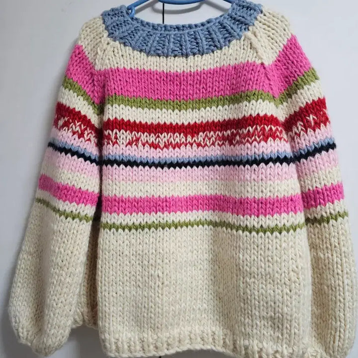[BUNJANG] Colorful Striped Knit Sweater / 컬러풀 스트라이프 니트 스웨터