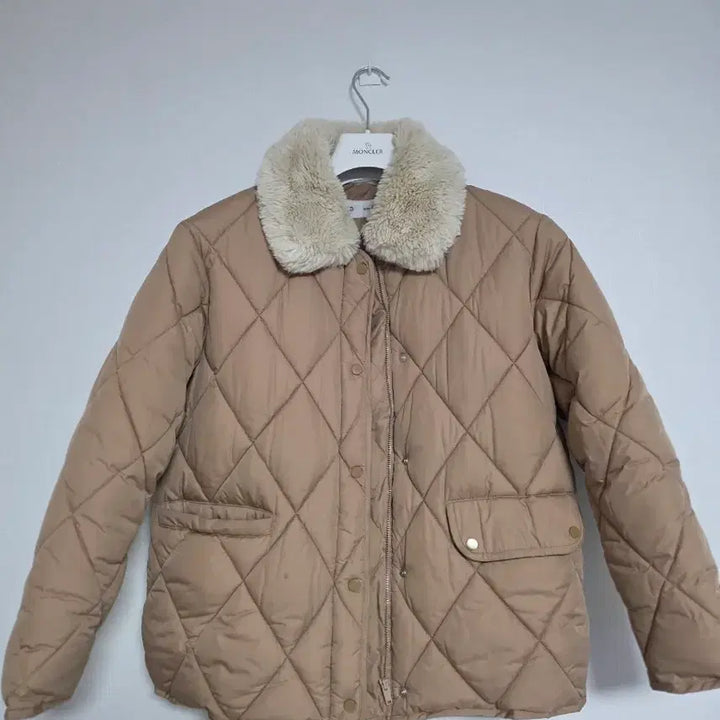 [BUNJANG] Miso Quilted Collar Fur Jacket Beige / 미쏘퀼팅 카라 퍼 자켓 베이지