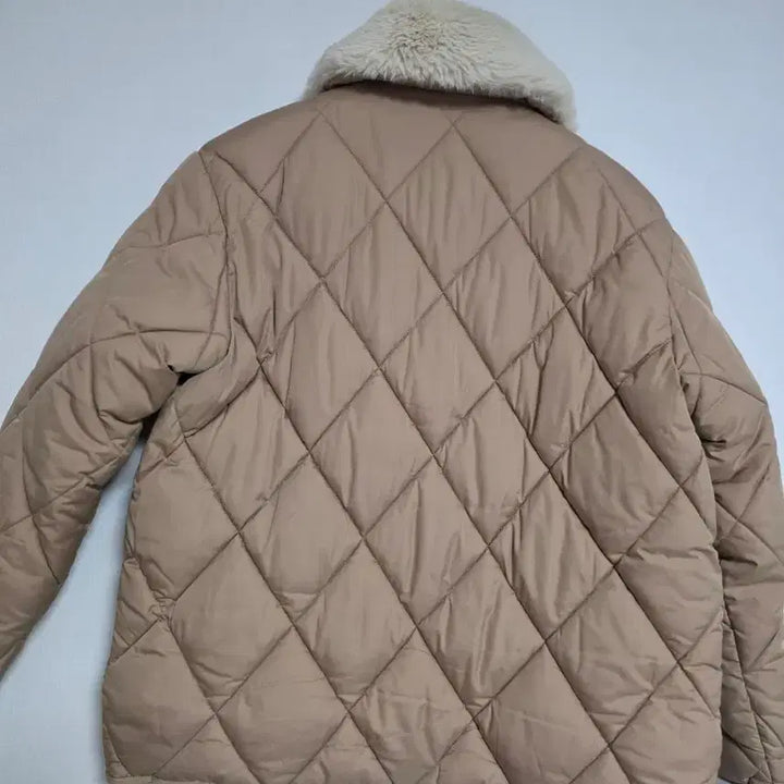 [BUNJANG] Miso Quilted Collar Fur Jacket Beige / 미쏘퀼팅 카라 퍼 자켓 베이지