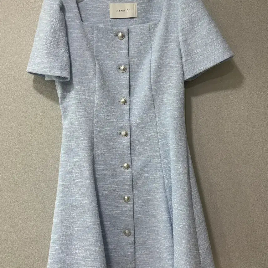 [BUNJANG] Merion Sky Blue Tweed Dress / 메리온 하늘색 트위드 원피스 (새상품)
