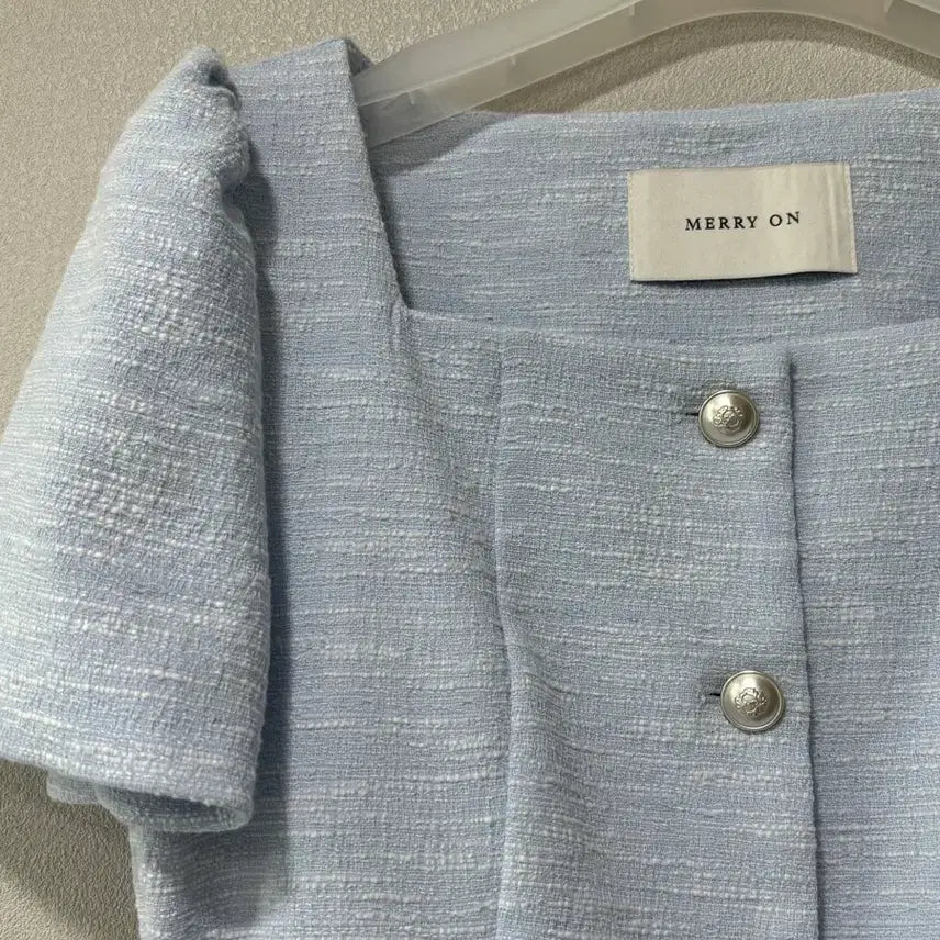 [BUNJANG] Merion Sky Blue Tweed Dress / 메리온 하늘색 트위드 원피스 (새상품)