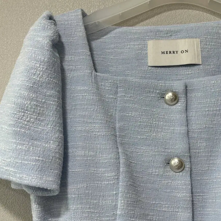 [BUNJANG] Merion Sky Blue Tweed Dress / 메리온 하늘색 트위드 원피스 (새상품)