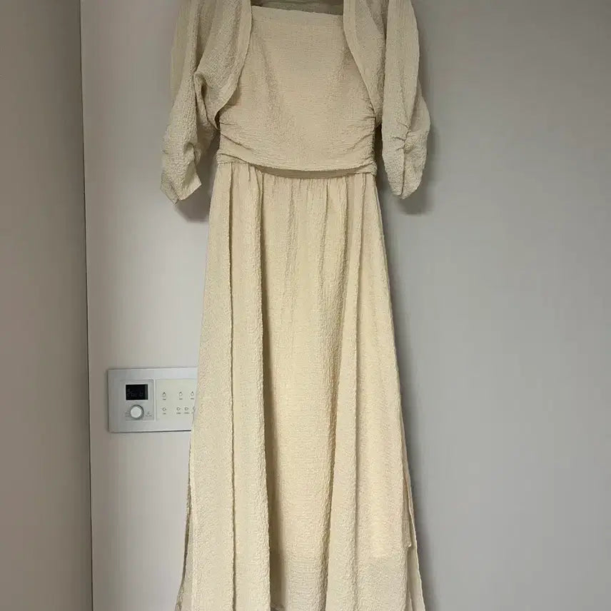 [SOLD OUT] 오브제 롱 슬리브리스 원피스+볼레로 가디건 셋업