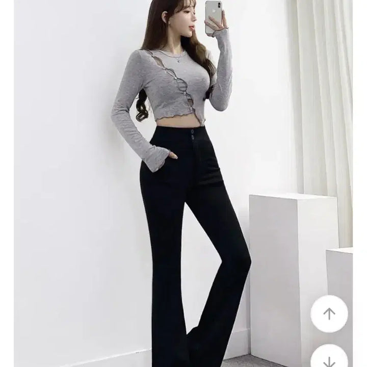 [BUNJANG] High-Waist Bootcut Long Pants / 부츠컷 쫀득 하이웨스트 롱팬츠