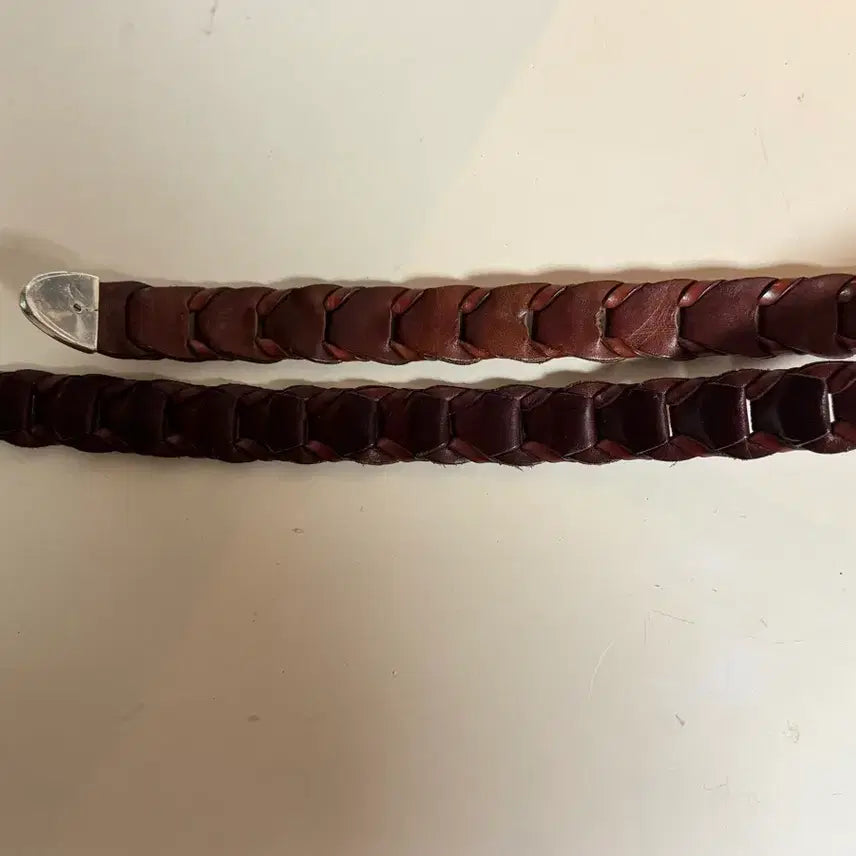 [BUNJANG] Spanish Handmade Braided Leather Belt / 정통 스페인 수공예 브레이디드(메쉬) 벨트 40