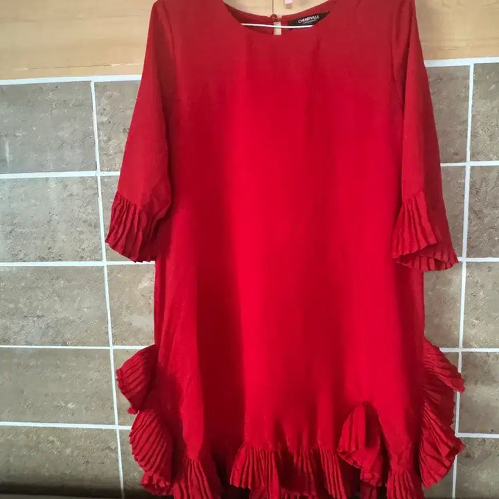 [BUNJANG] Red Frill Dress/Blouse / C 빨간색 프릴 원피스겸 블라우스