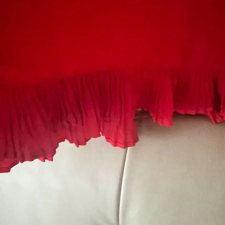 [BUNJANG] Red Frill Dress/Blouse / C 빨간색 프릴 원피스겸 블라우스