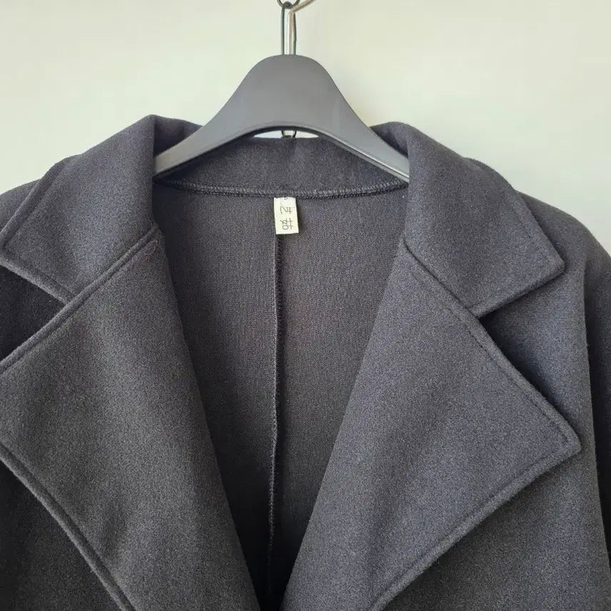 [BUNJANG] Black Wool Coat / 44-마른66)블랙 간절기 모직코트/새제품