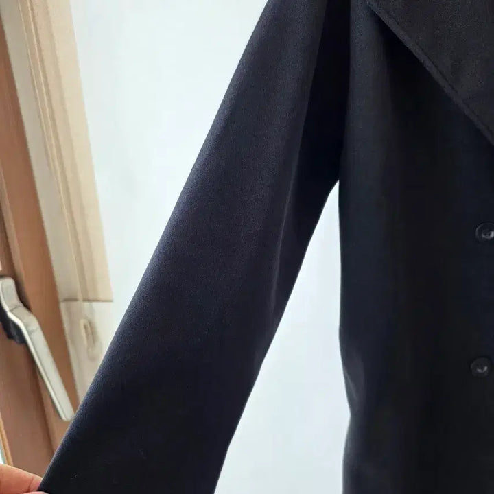 [BUNJANG] Black Wool Coat / 44-마른66)블랙 간절기 모직코트/새제품