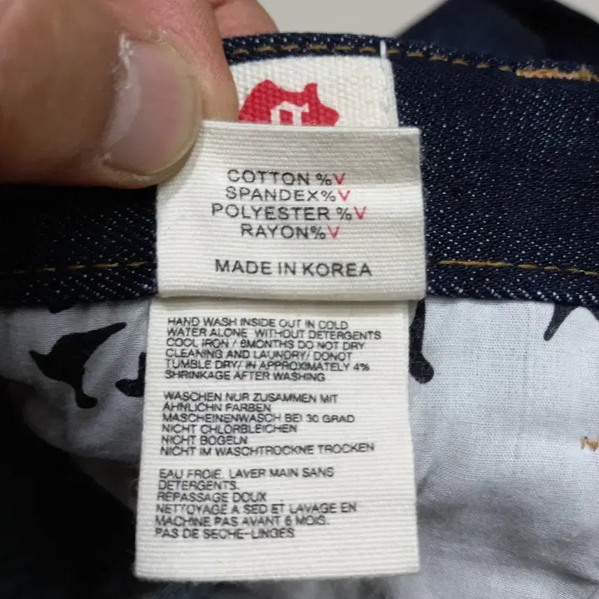 [SOLD OUT] 32 새상품 Swallow Kor 생지 스판 슬림일자 진청 32-346