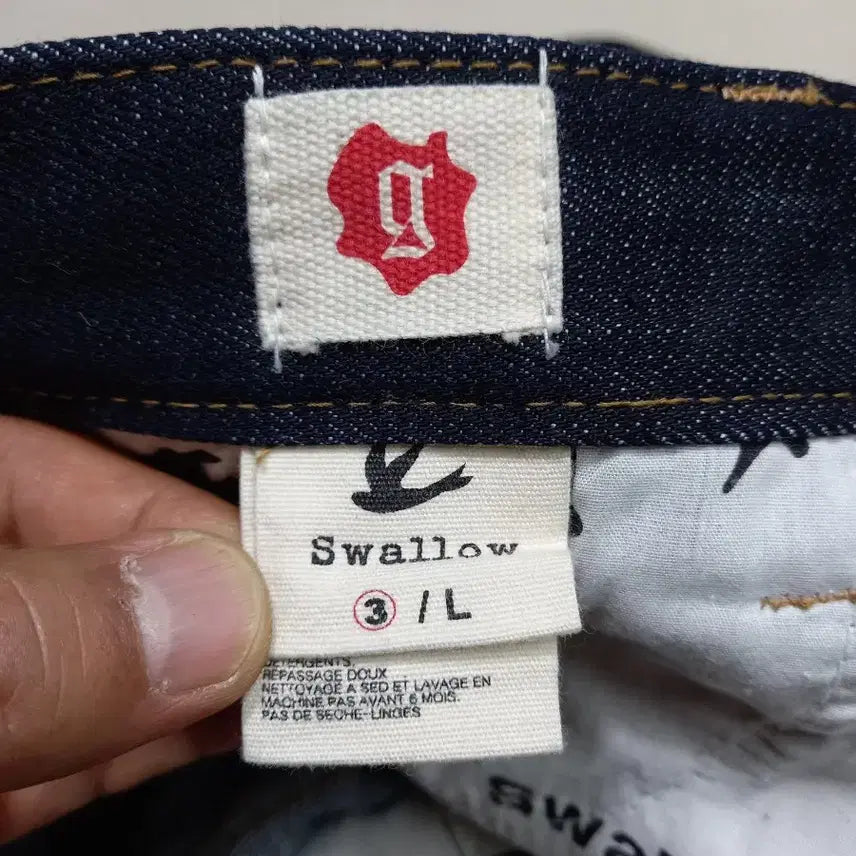 [SOLD OUT] 32 새상품 Swallow Kor 생지 스판 슬림일자 진청 32-346