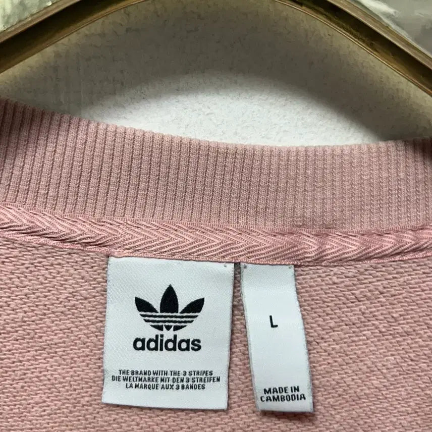 [BUNJANG] Adidas Pink Double Logo Sweatshirt / 아디다스 핑크 더블 로고 맨투맨 티셔츠 L