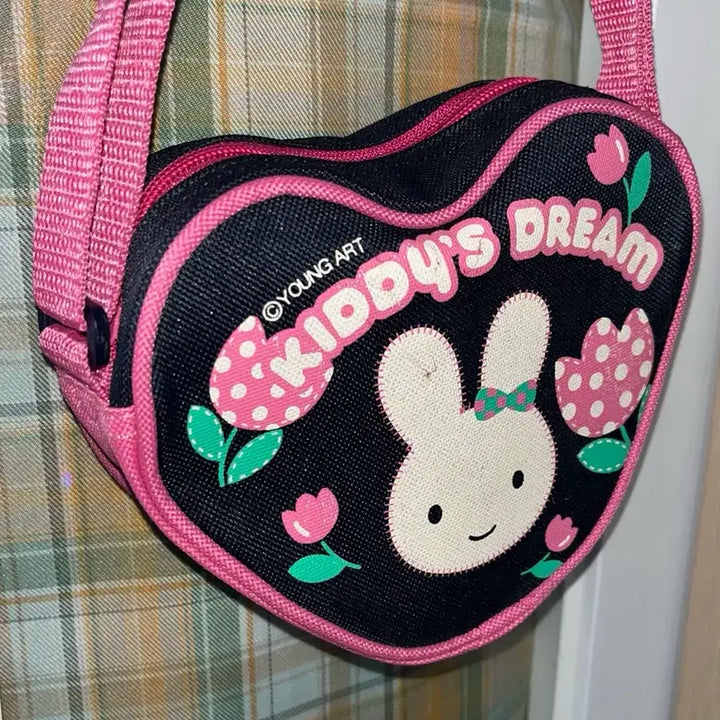 [BUNJANG] Young Art Kiddy Heart Mini Bag / 고전문구 영아트 키디 하트 핑크&amp;데님 미니 가방 크로스백 핸드백