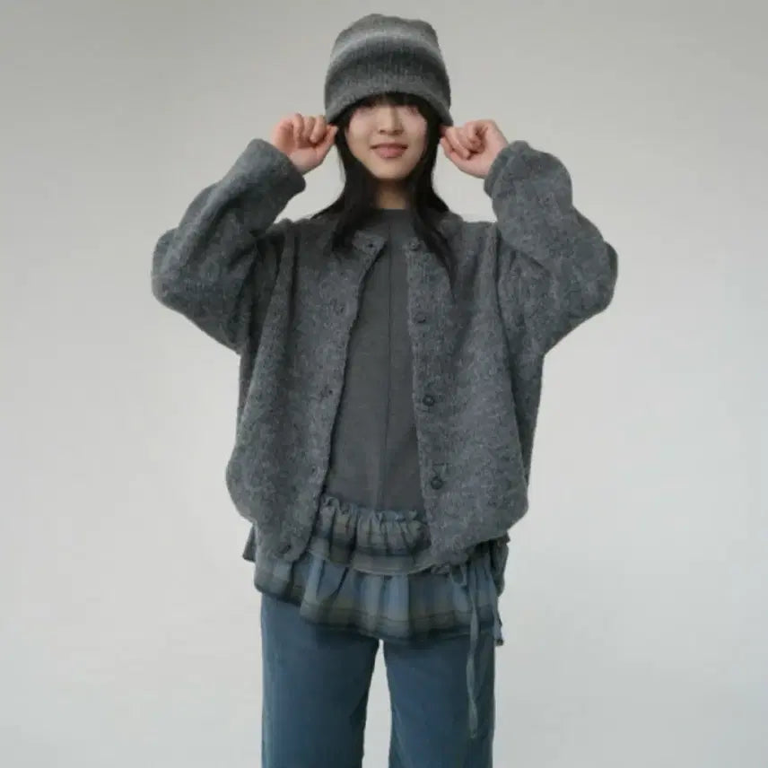 [BUNJANG] Aftermonday Popo Alpaca Cardigan Charcoal / 애프터먼데이 popo alpaca cardigan 가디건 차콜