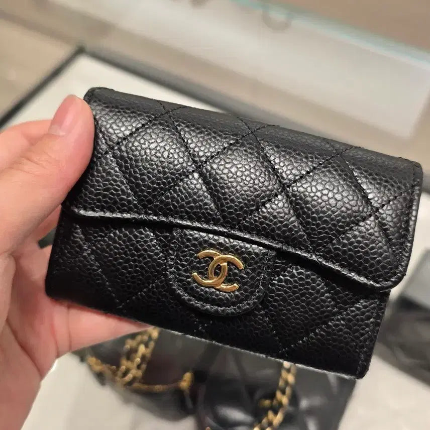 [BUNJANG] Chanel Classic Snap Card Wallet Black Gold / [26년 2월 미개봉 선물] 샤넬 클래식 똑딱이 카드지갑 클똑 블랙 금장
