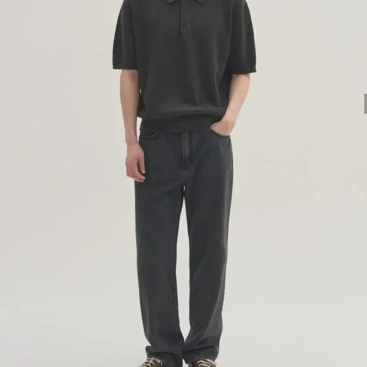 [BUNJANG] In the Row Lip Half Polo Short Sleeve / 인더로우 립 하프 폴로 반팔
