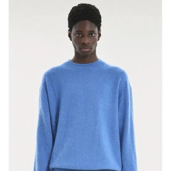 [BUNJANG] Brown Yard Alpaca Knit Sweater / 브라운야드 알파카 니트 블루 3사이즈