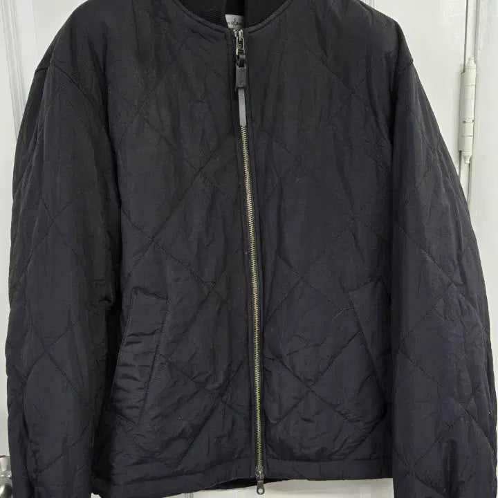 [BUNJANG] Steven Alan Diamond Quilted Black Bomber Jacket / 스티븐알란 다이아 퀼팅 블랙 봄버 자켓
