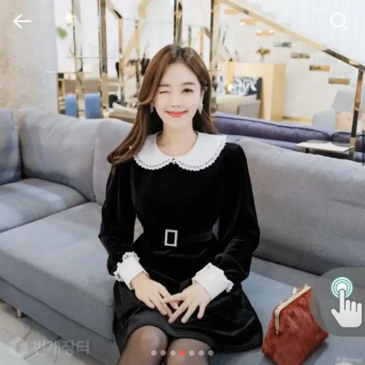 [BUNJANG] Attrangs Velvet Black Mini Dress / 아뜨랑스 벨벳 블랙 원피스