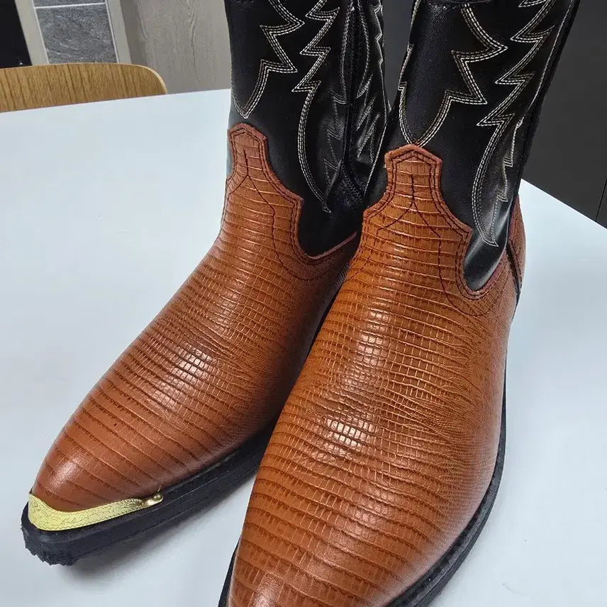 [BUNJANG] American Orange Suede Leather Boots / 미국 오렌지색 소가죽 부츠