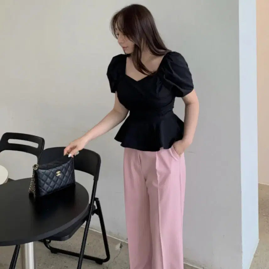 [BUNJANG] Flatper Giselle2 Summer Ver. Shirring Ribbon Belt Blouse / 플랫퍼 MADE 지젤2 썸머ver 셔링 리본 벨트 반팔 프릴 블라우스