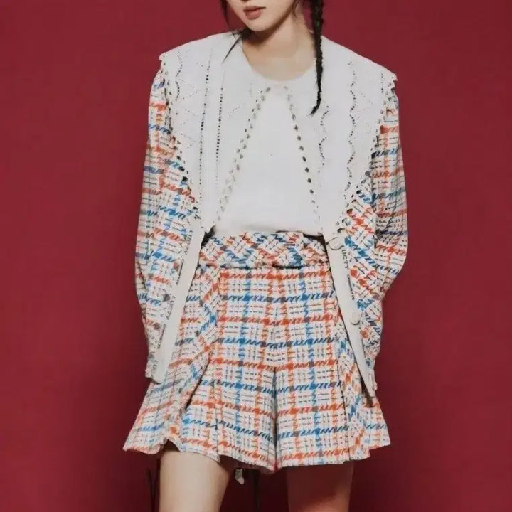 [BUNJANG] Lucky Chouette Tweed Jacket Orange / 럭키슈에뜨벌룬 슬리브 트위드 자켓 (오렌지)