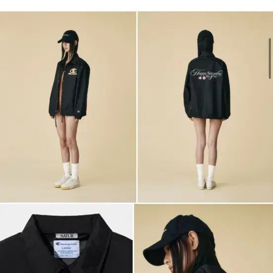 [BUNJANG] Setter x Champion Nylon Jacket (Black) - L / 이번주만6)세터 X 챔피온 나일론 자켓(블랙) L